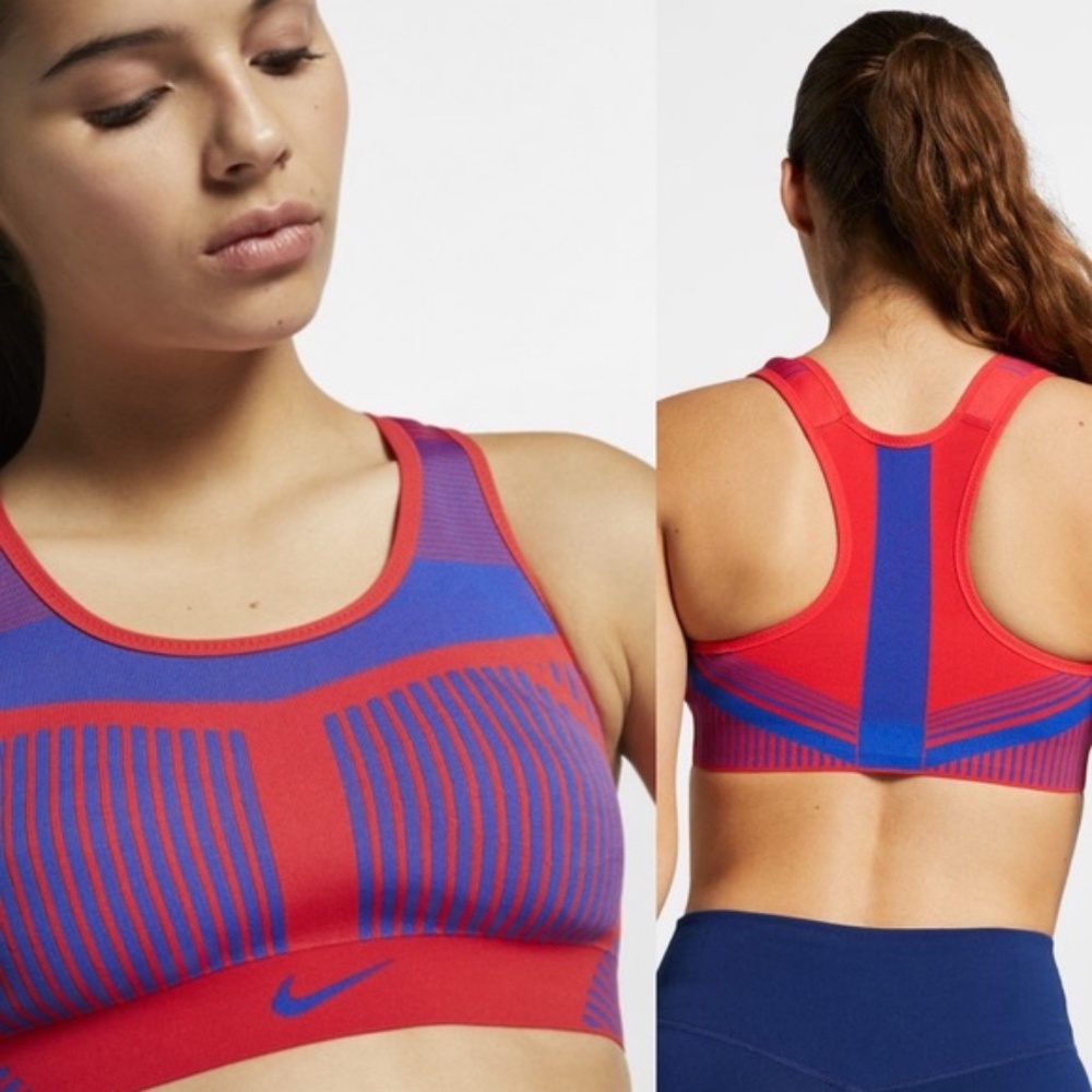 WOMEN'S FENOM FLYKNIT SPORTS BRA - RED/BLUE
